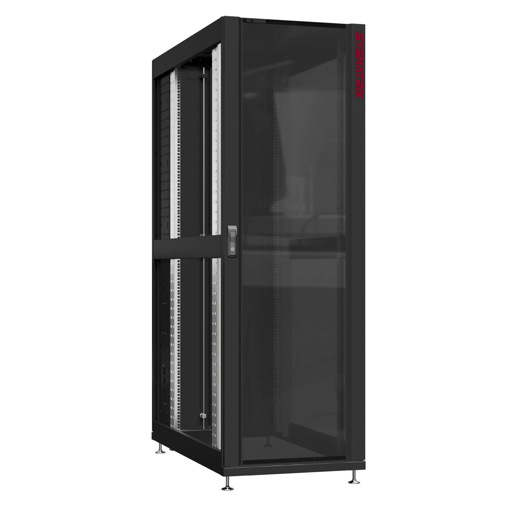 Шкаф серверный 24U 600х1200 передняя дверь: стекло IP41. задняя дверь: двустворчатая глухой металл IP51. боковые панели: без. цвет: черный RAL9005