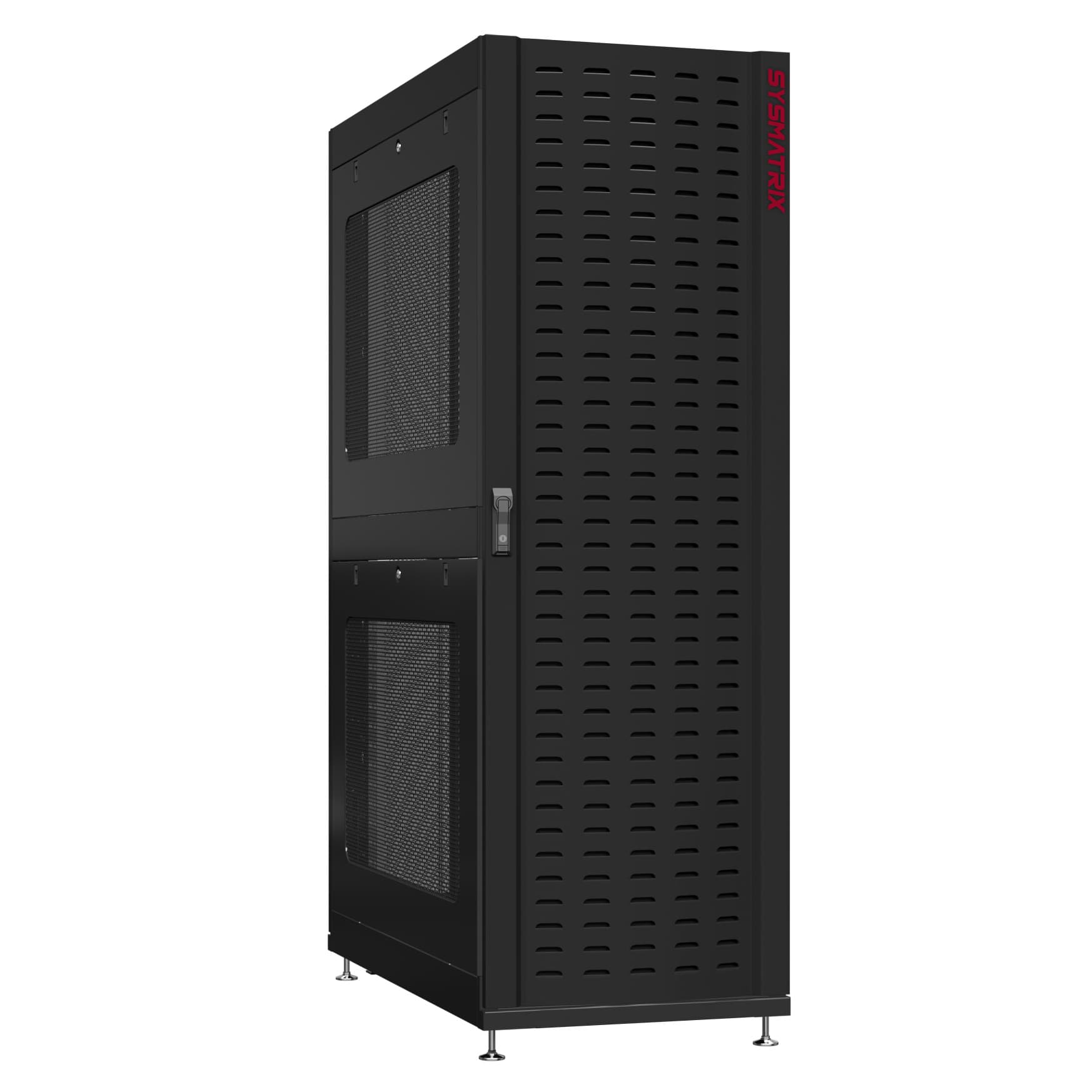 Шкаф серверный 42U 800х1200 передняя дверь: протект IP41. задняя дверь: двустворчатая перфорированная IP20. боковые панели: перфорированные. цвет: черный RAL9005 