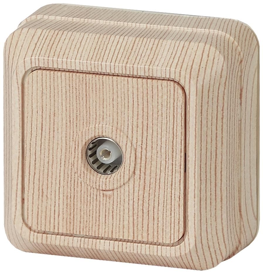 Розетка TV одиночная, ОУ, Quadro, сосна, 2-301-11