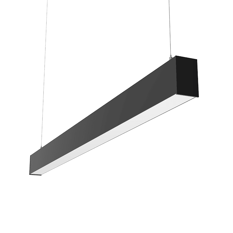 Светильник светодиодный X-line 1,5 м 45 Вт одиночный подвесной 1499x63x100 мм IP40 RAL9005 черный муар Tunable White (3000-6500K) с рассеивателем OPAL с декоративным проводом 2 м и комплектом подвесов 2 м диммируемый по протоколу DALI