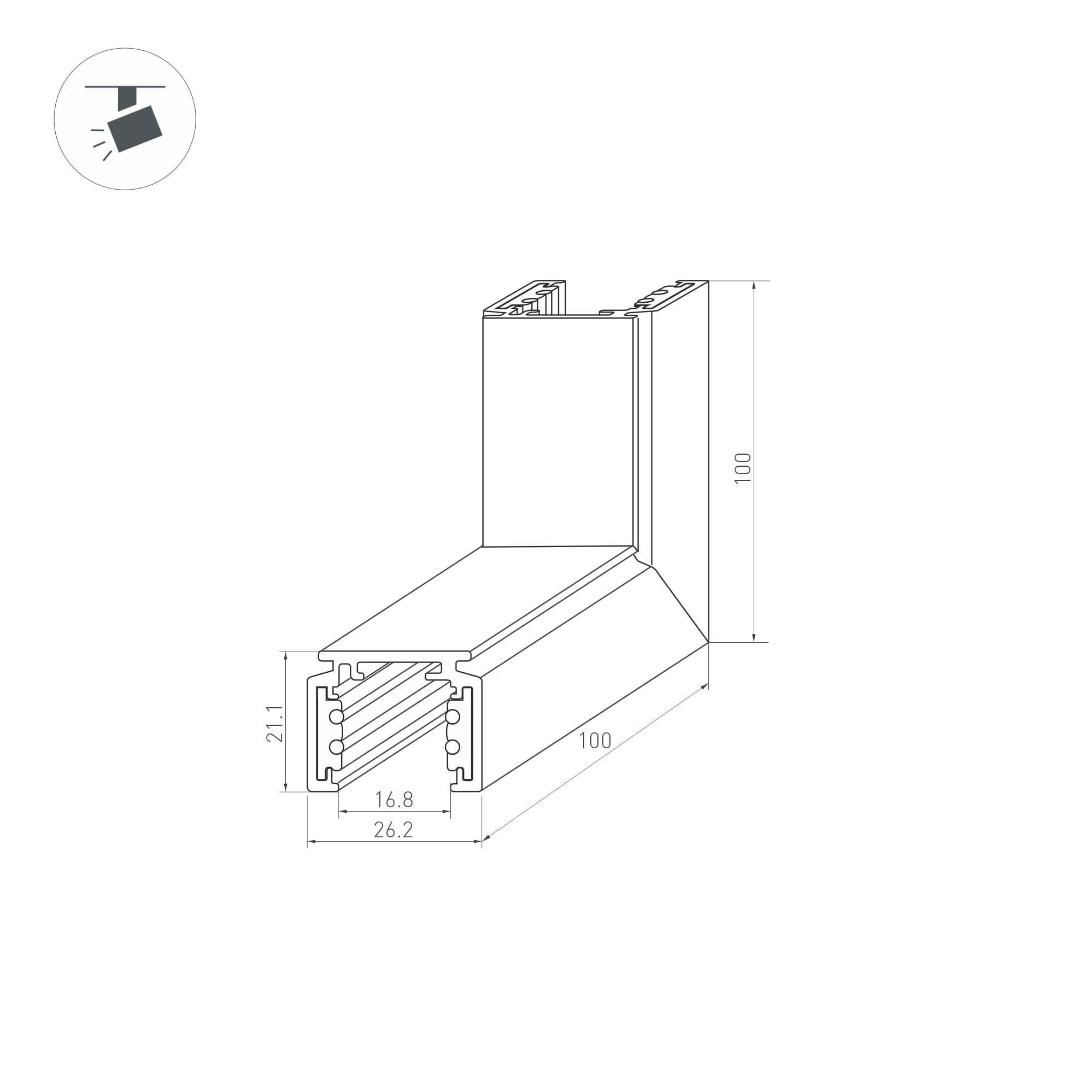 Экран матовый для профиля PLS-LOCK-3000 ( Пластик)