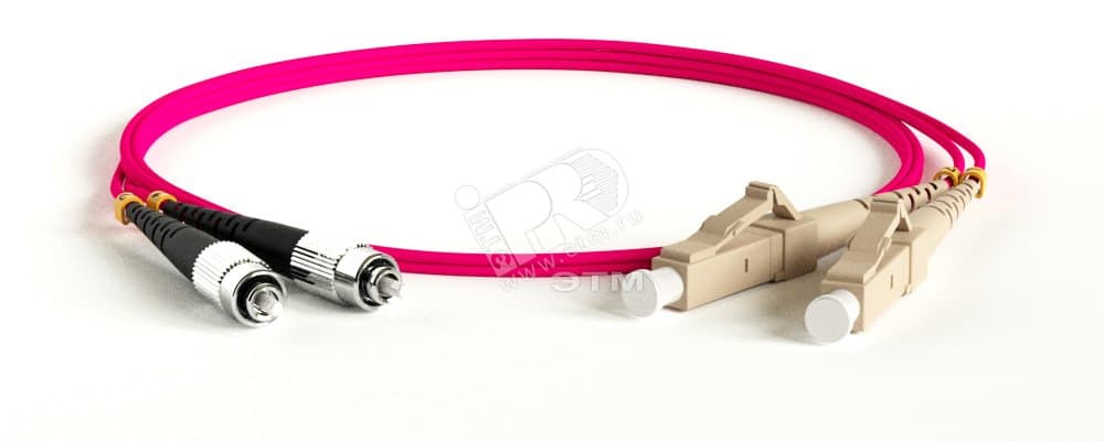 Патч-корд оптический FC-D2-504-FC/PR-LC/PR-H-3M-LSZH-MG розовый