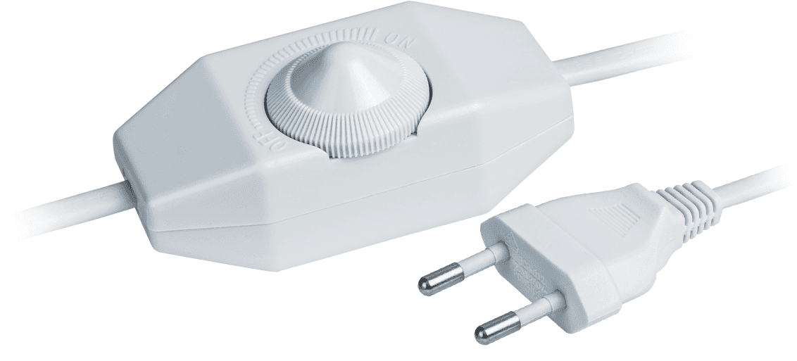 Шнур NPS-FS02-170-2x0.5WH 1.7м с выключателем диммером белый