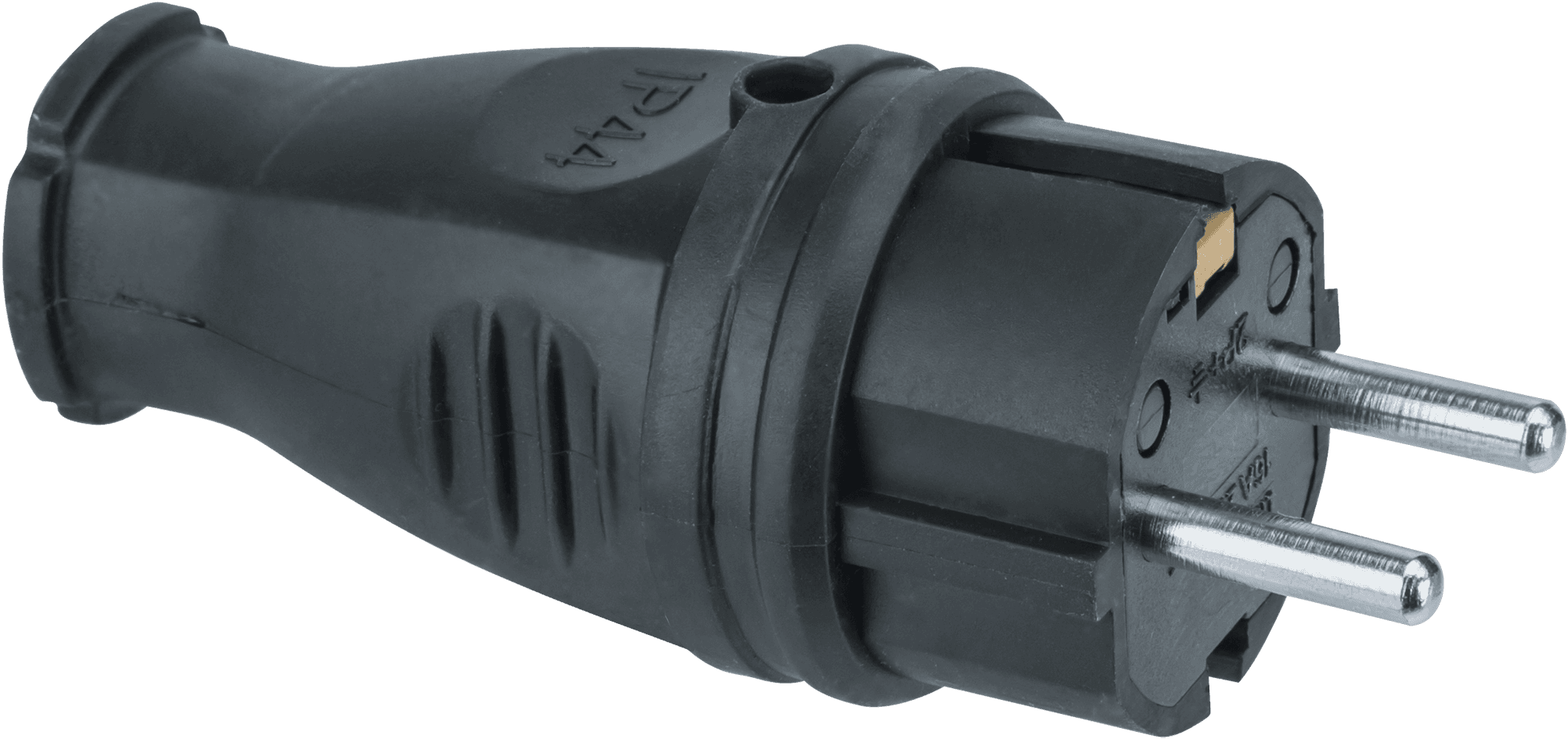 Вилка Navigator прямая с заземлением каучук черная 61 368 NCA-PLR02-16A-E-IP44-BL