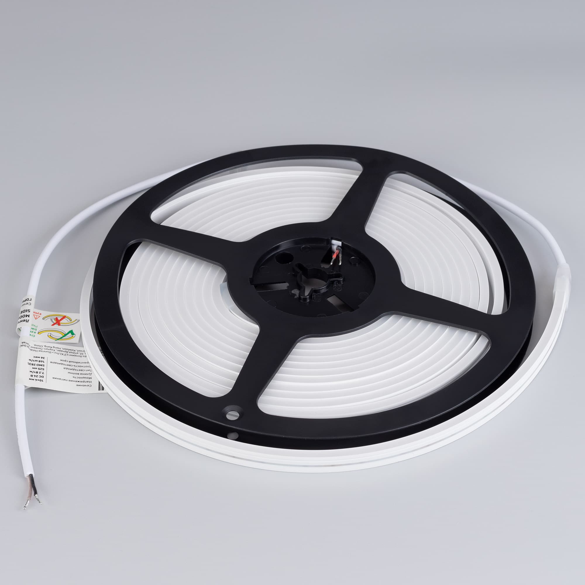 Лента герметичная MOONLIGHT-SIDE-A168-4x10mm 24V Blue 7.2 W/m, IP65, 5m, wire x2, вывод кабеля прямой