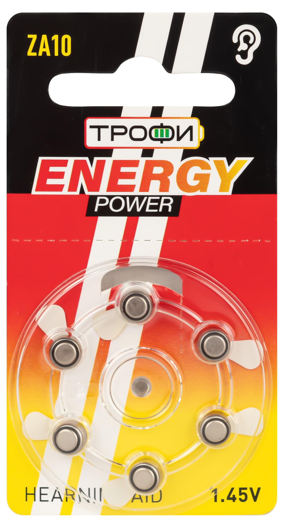 Элемент питания ZA10-6BL ENERGY POWER Hearing Aid Трофи