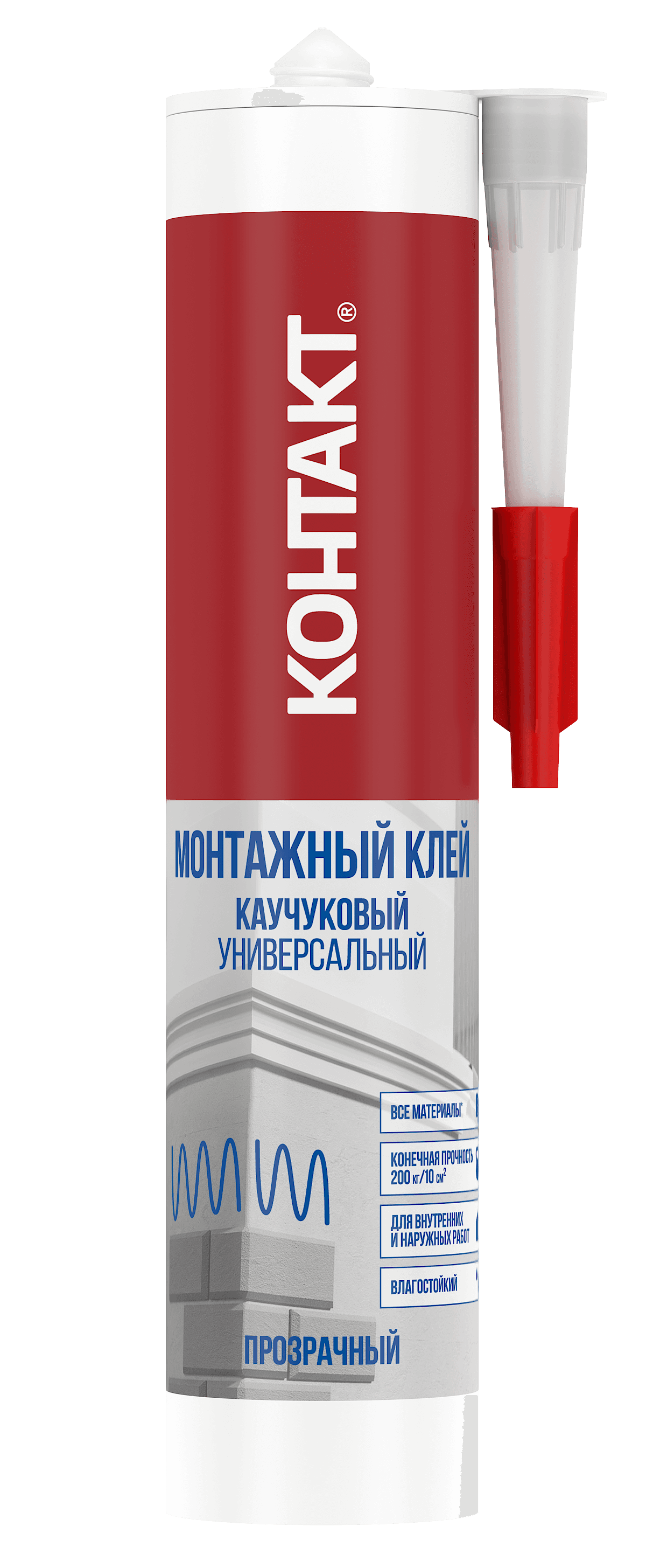 Монтажный клей каучуковый универсальный прозрачный 280 мл