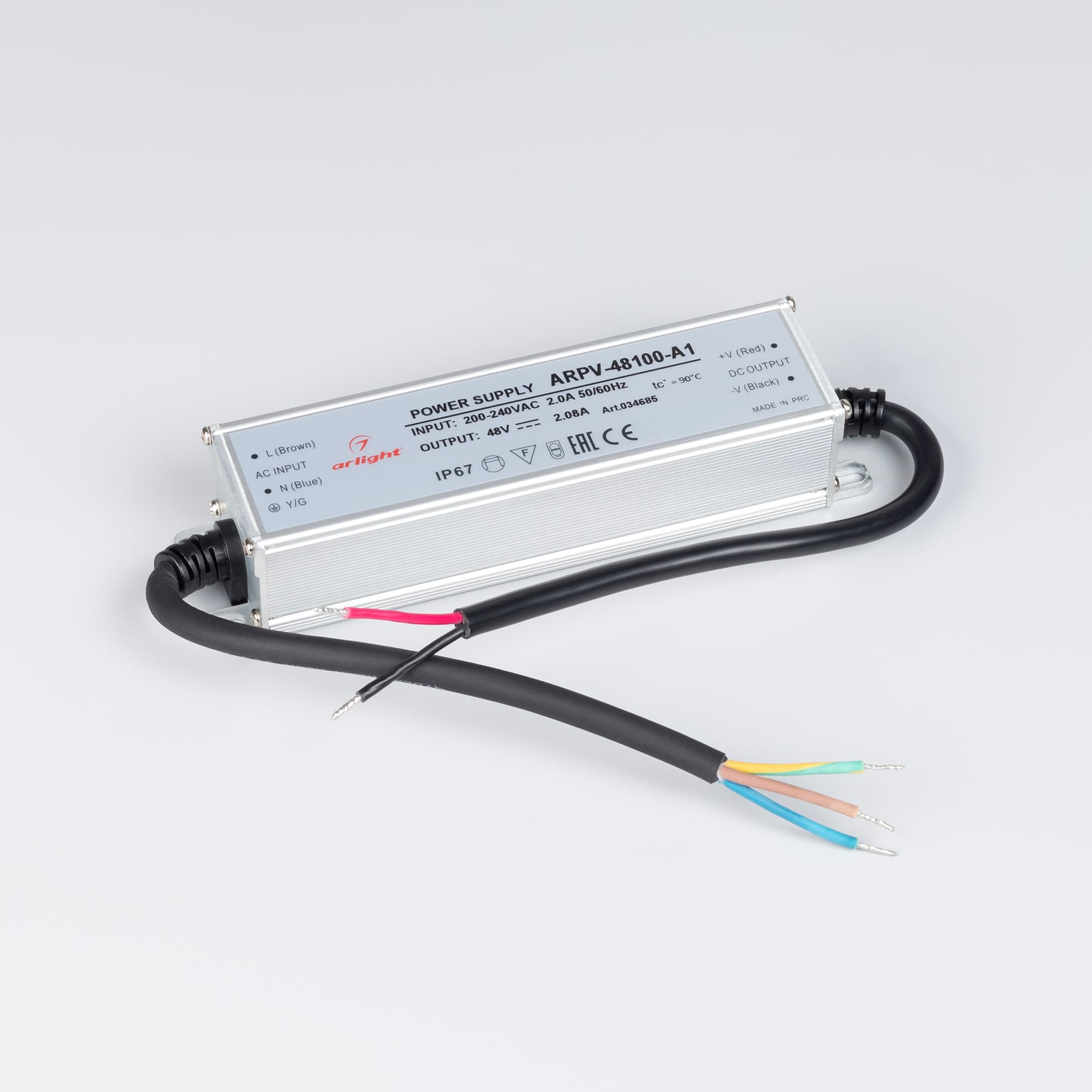 Блок питания ARPV-48100-A1 (48V, 2.08A, 100W) ( IP67 Металл, 3 года)