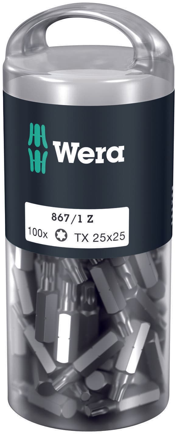 Набор бит 867/1 Z DIY 100 TORX 25 вязкая твердость хвостовик 1/4 C 6.3 TX 25X25 мм 100 шт с держателем-еврослот