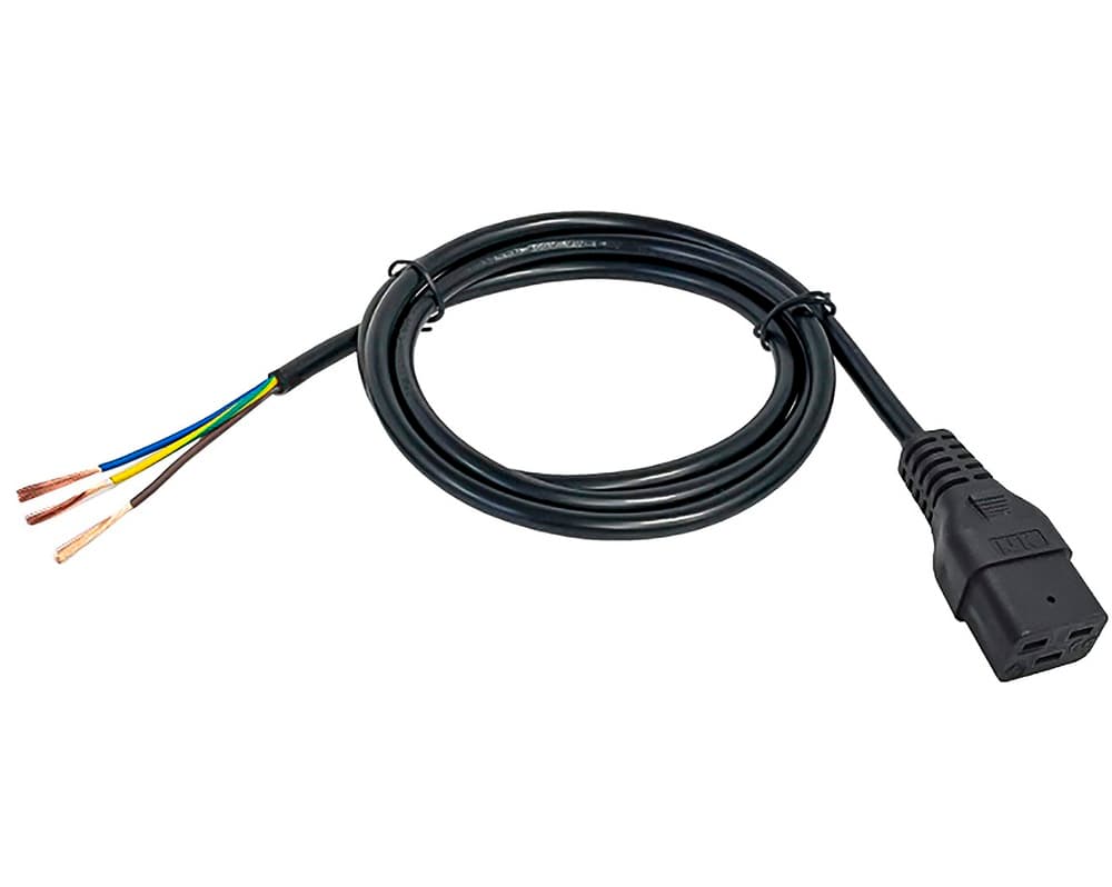 Кабель электропитания PDU 3х1.5 3М с разъёмом C19 и без разъема