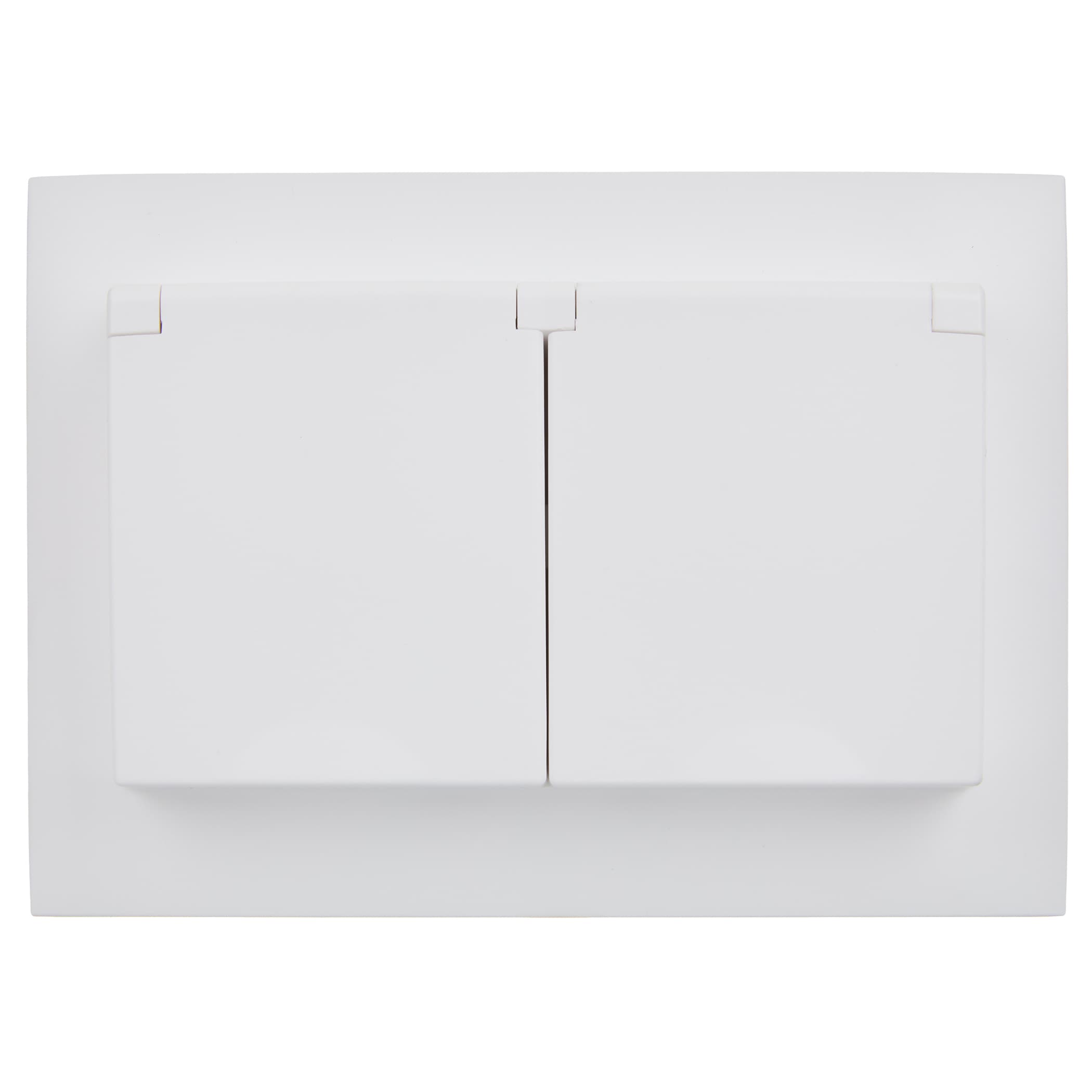SKANDY Розетка 2-местная и крышкой 16А в сборе IP44 SK-R12W арктический белый IEK