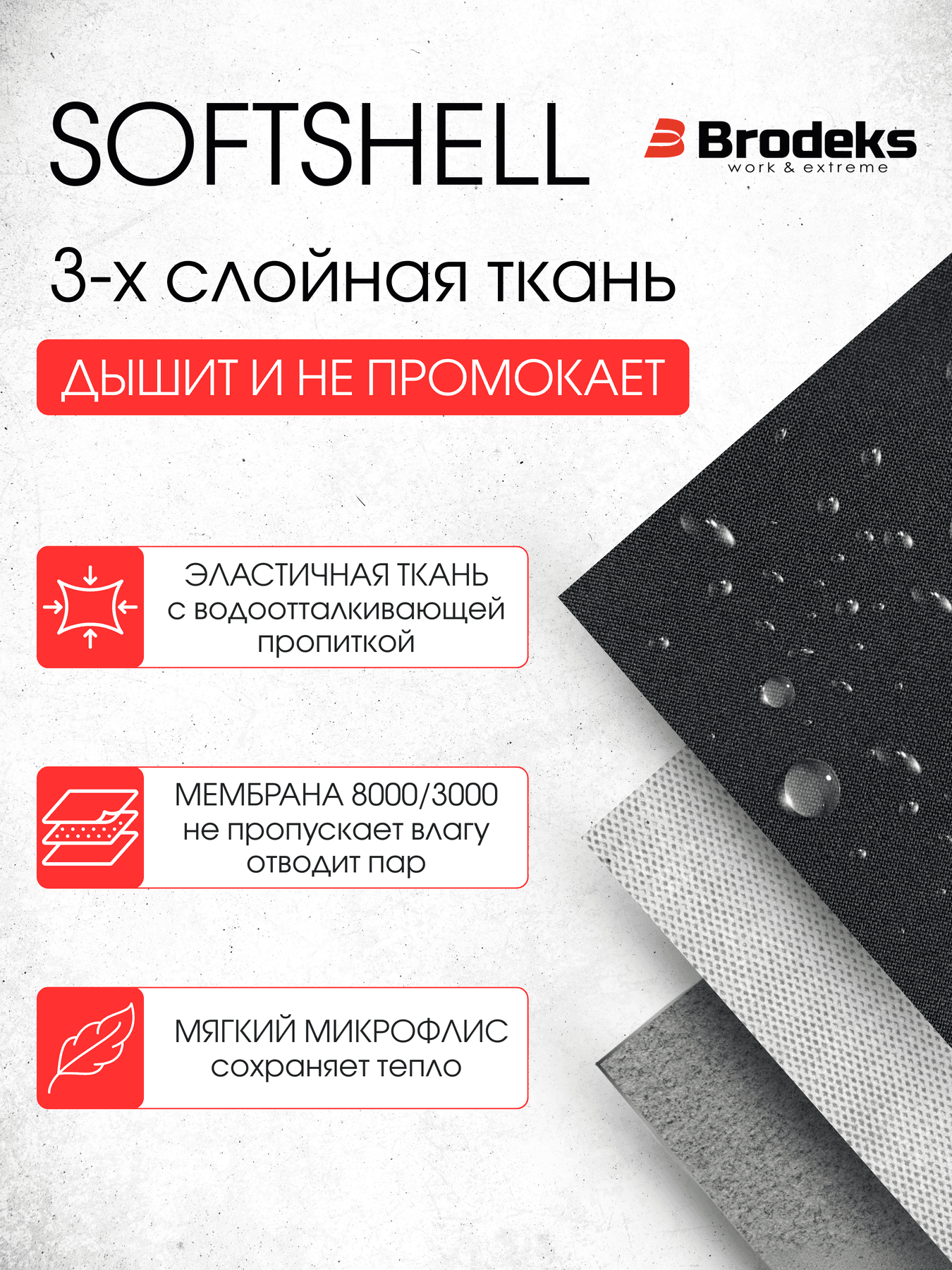 Куртка софтшелл Brodeks KS232, черный(3XL)