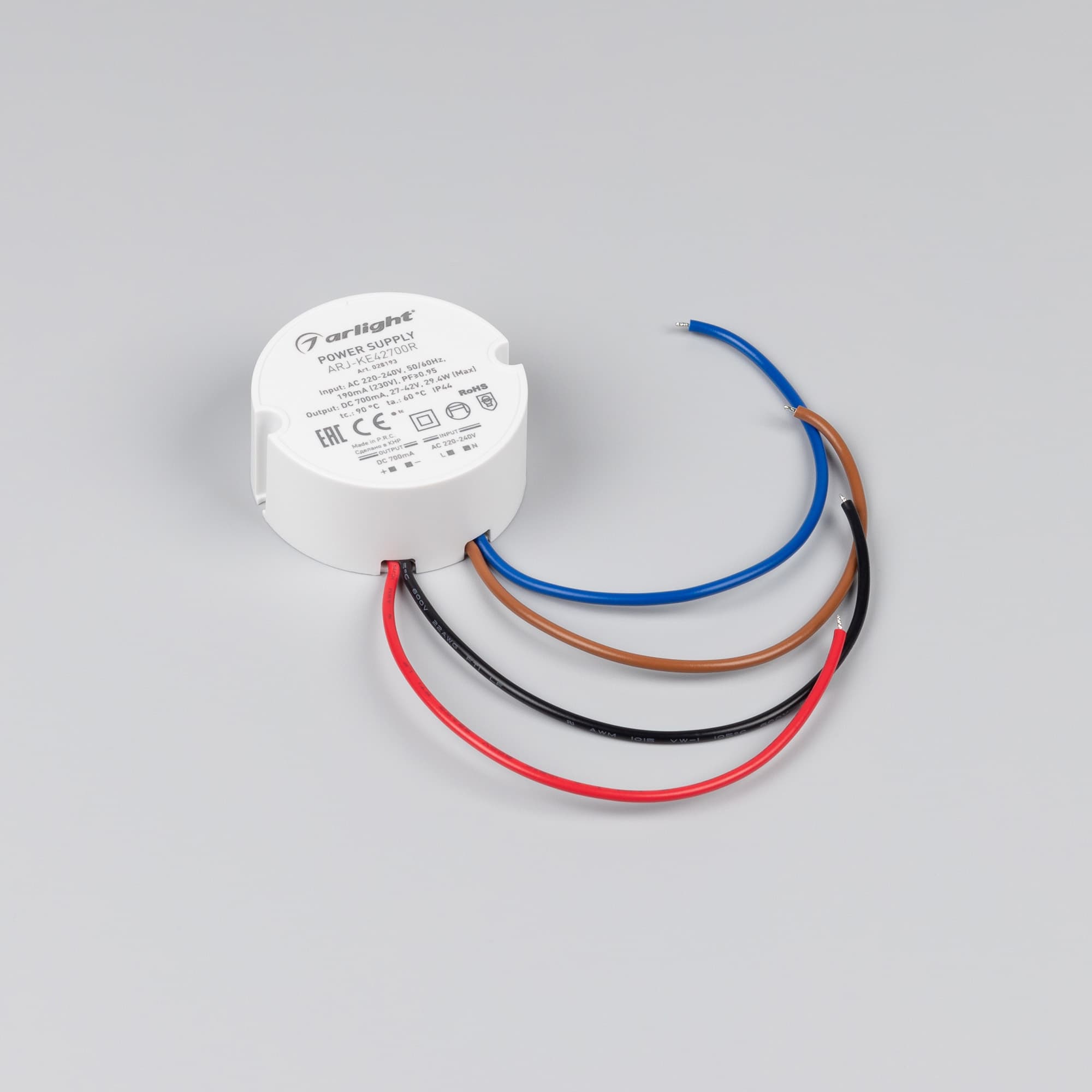 Блок питания ARJ-KE42700R (29W, 700mA, PFC) (ARL, IP44 Пластик, 5 лет)