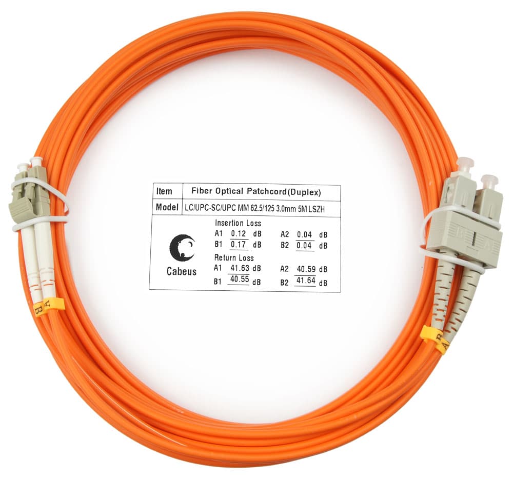 Патч-корд оптический duplex 5м LC-SC 62,5/125MM LSZH