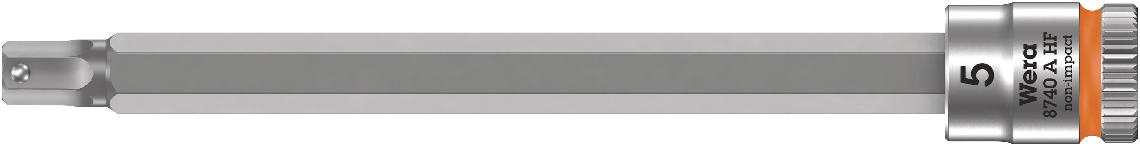 Головка торцевая 8740 A Hex-Plus HF Zyklop со вставкой под внутренний шестигранник DR 1/4 с функцией фиксации крепежа 5X100 мм
