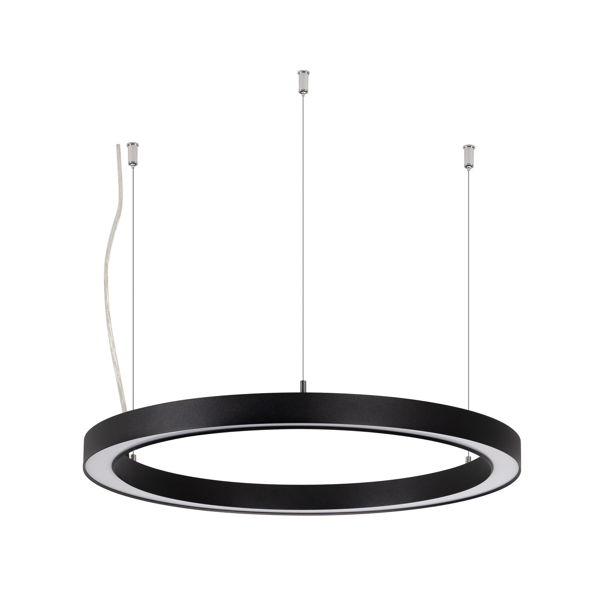 Светильник SP-CIRCLE-HANG-O3535-D500-30W Warm3000 RAL9005 120 deg 230V IP40 LED алюминий