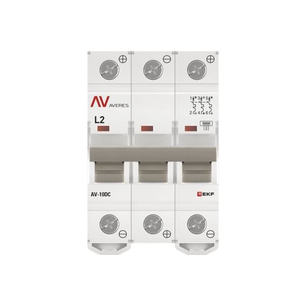 Выключатель автоматический AV-10 DC 3P 2A (L) 10kA AVERES