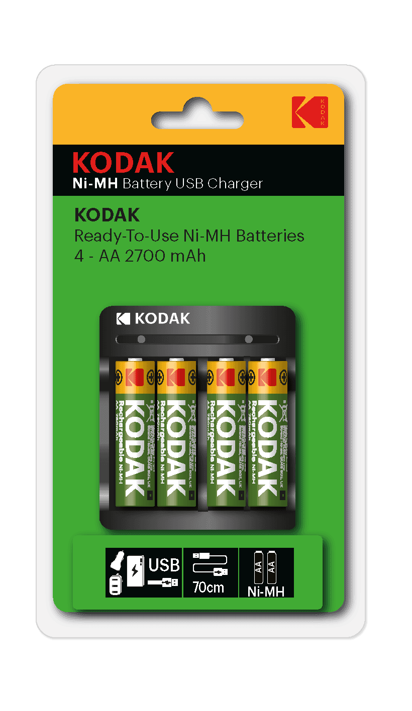 Устройство зарядное для аккумуляторов USB Overnight charger with 4 x AA 2700 mAh [K4AA/AAA] (6/48/1008)