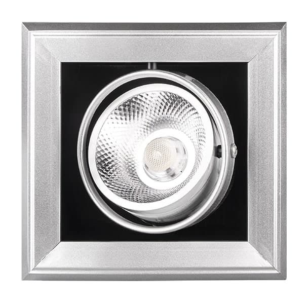 Светильник светодиодный встраиваемый карданный ДВО-1x9W 4000K 24 град GREY IP40