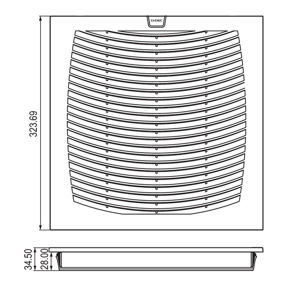 Вентилятор с фильтром ЭМС 700 м3/ч, 24В DC, 324х324 мм, IP54