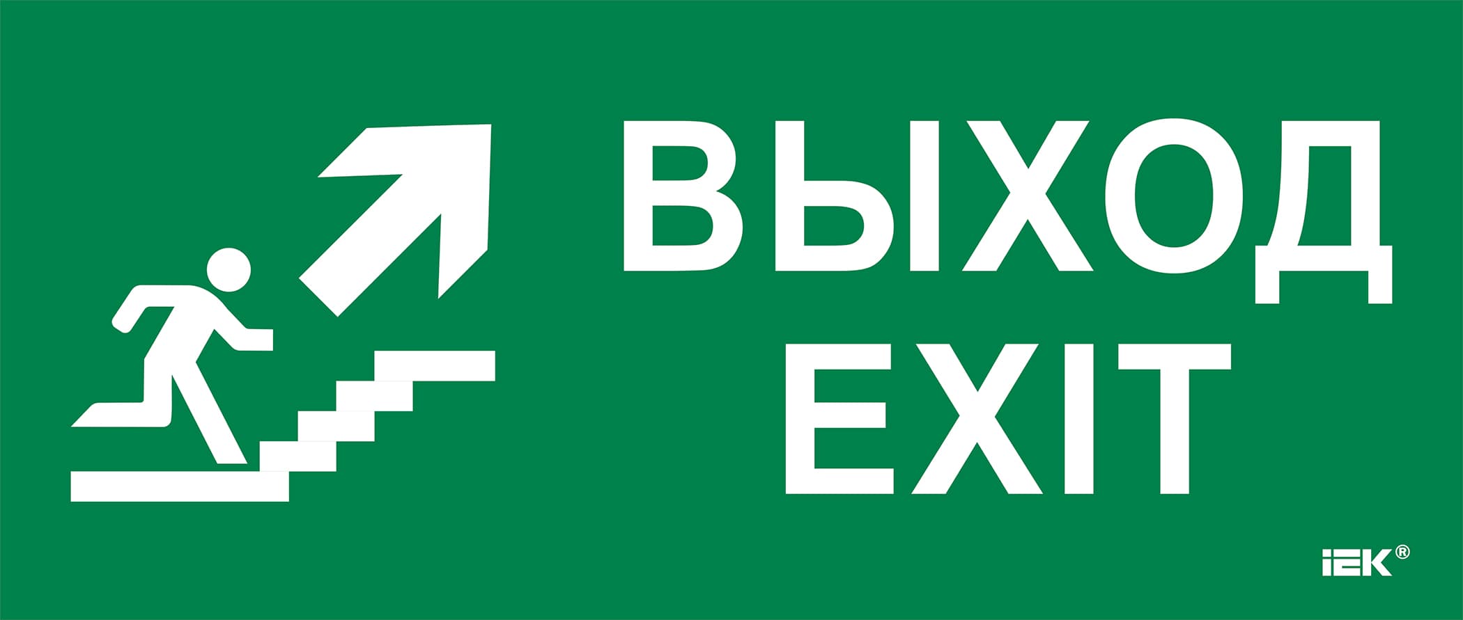 Этикетка самоклеющаяся 330х140 мм Выход/лестница вверх/фигура