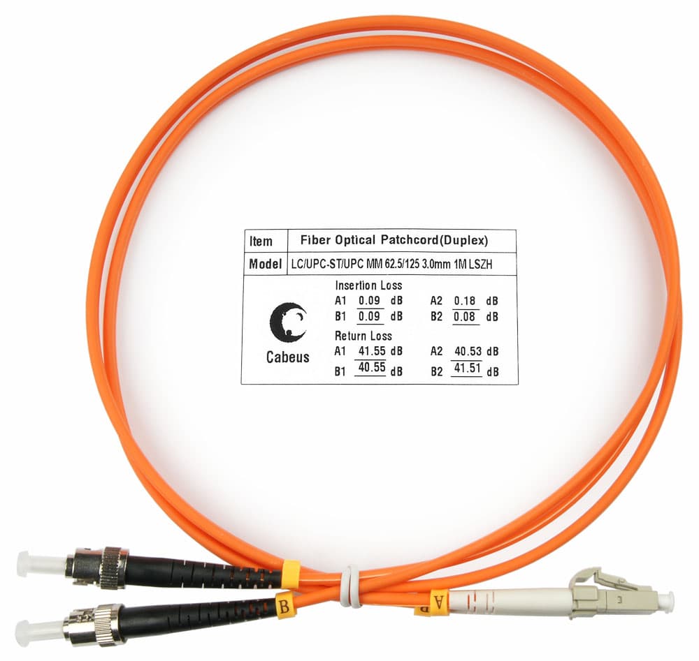 Патч-корд оптический duplex 1м LC-ST 62,5/125MM LSZH