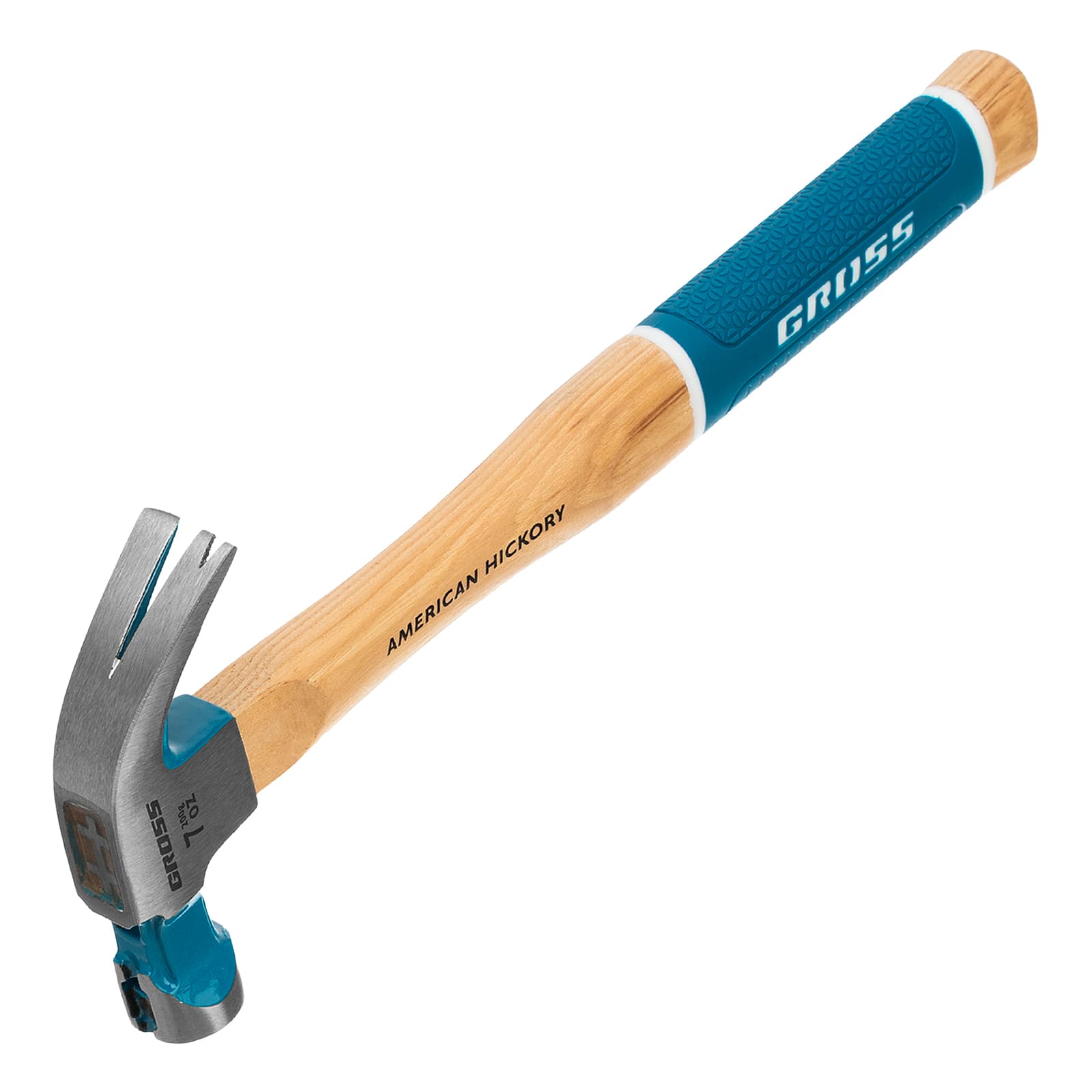 Молоток-гвоздодер,200 г, угол 45, магнит, обрезиненная рукоятка AMERICAN HICKORY
