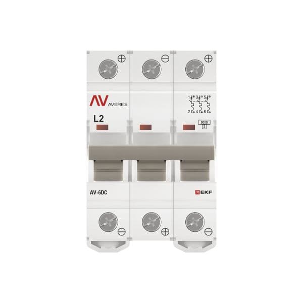 Выключатель автоматический AV-6 DC 3P 2A (L) 6kA AVERES