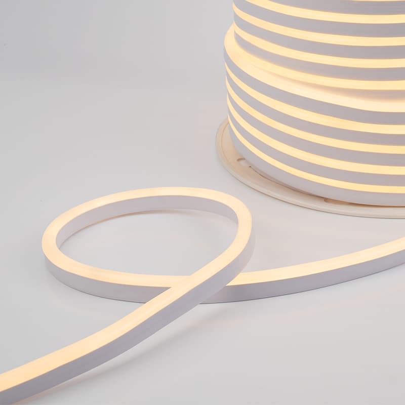 Неон гибкий SMD 8х16 мм 120 LED/м теплый белый односторонний 24 В 50 м