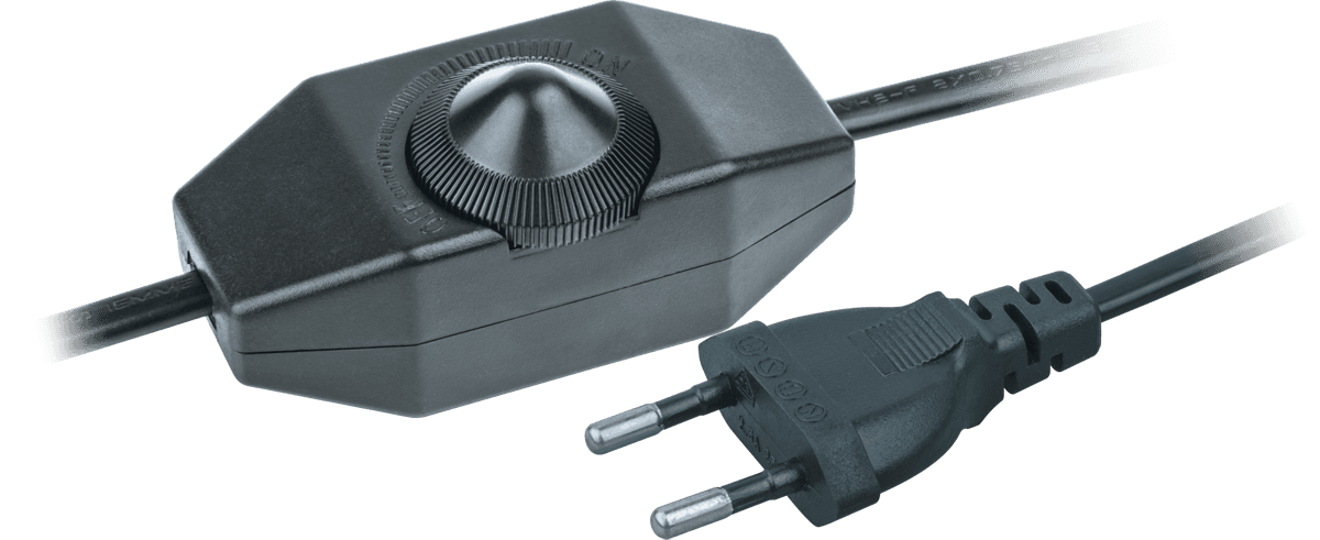 Шнур NPS-FS02-170-2x0.5-BL 1.7м с выключателем диммером черный