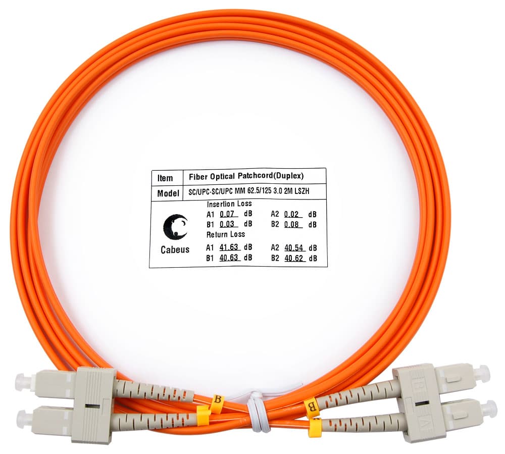 Патч-корд оптический duplex 2м SC-SC 62,5/125MM LSZH