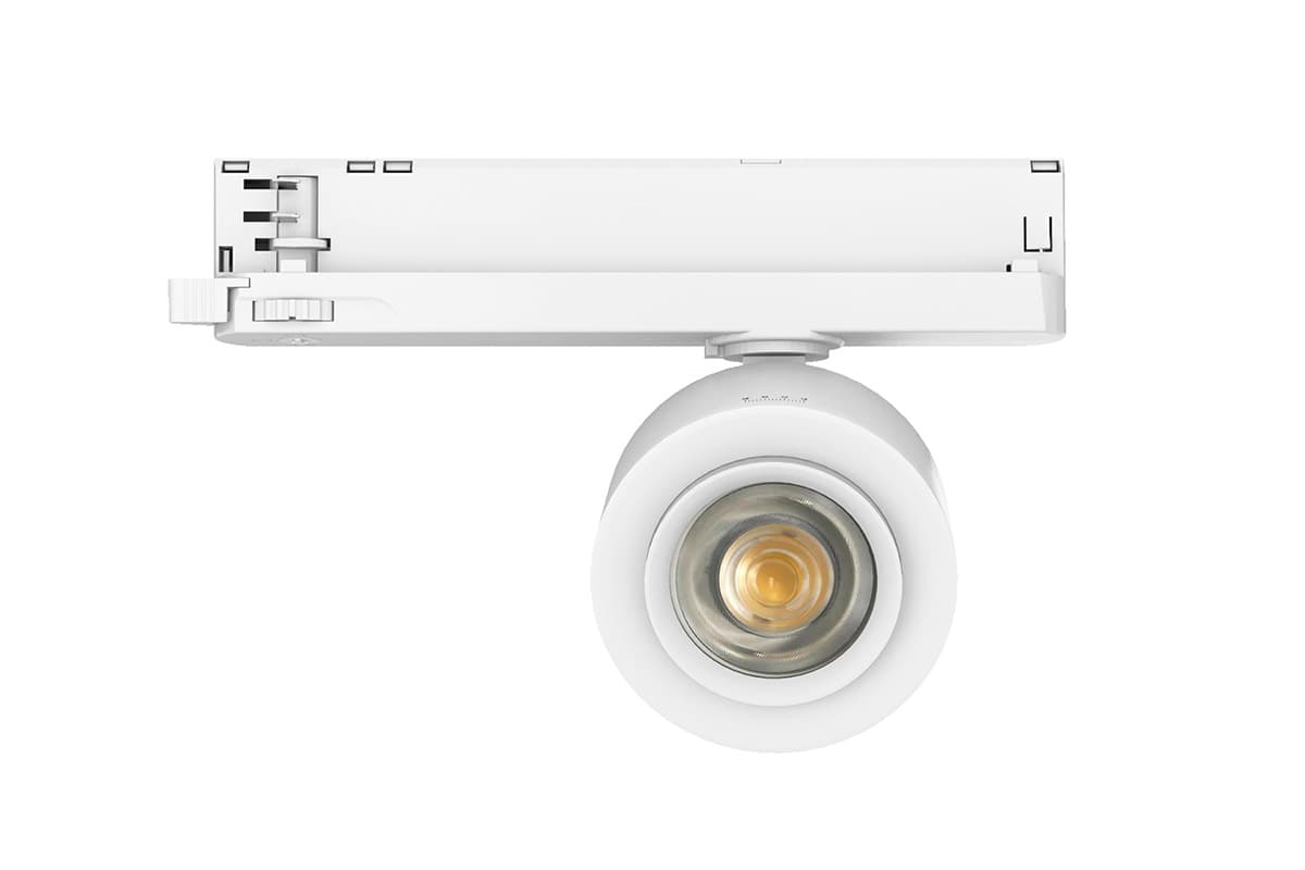 Светильник LED ТРЕК ЗУМ CRI90 (СПО) 10 Вт 750-1050 Лм 4,0К КСС 15-45 град. IP44/20 подвесной на шинотреке рассеиватель текстурированный прозрачный