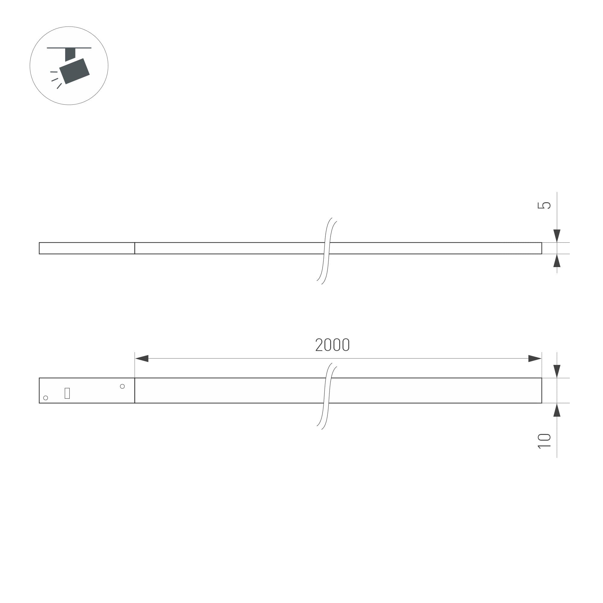 Светильник MAG-MICROCOSM-FLAT-ELASTIC-L2000-16W Warm3000 (BK, 100 deg, 24V) (IP20 Пластик, 3 года)