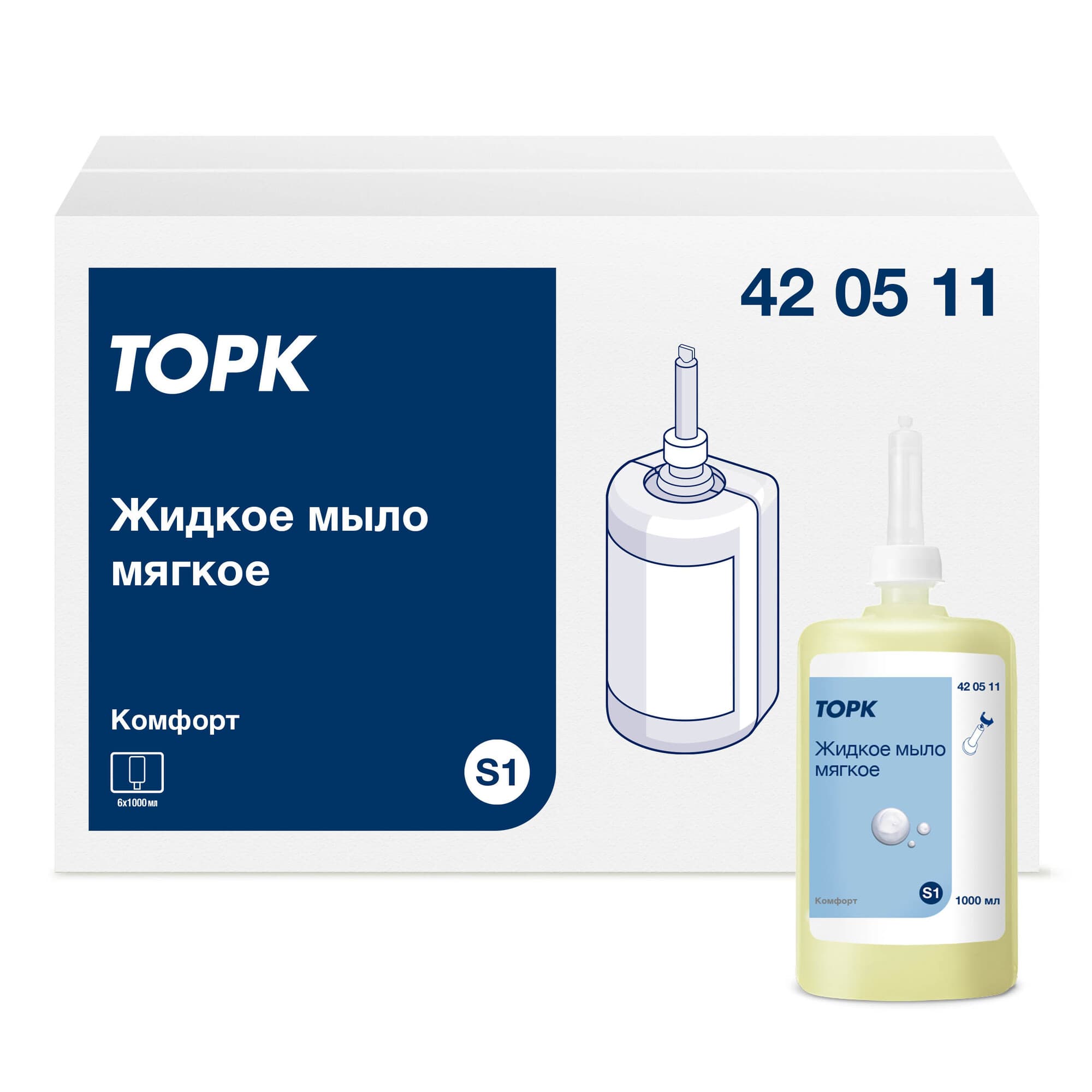 Жидкое мыло-крем Торк Advanced, 1 л., S1, для рук