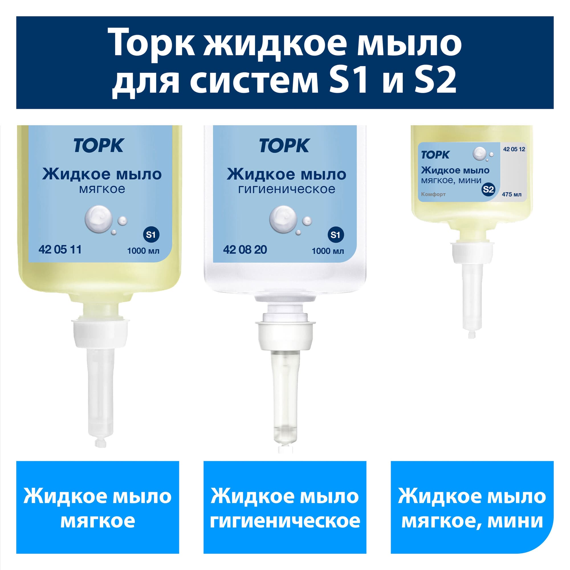 Жидкое мыло-крем Торк Advanced, 1 л., S1, для рук
