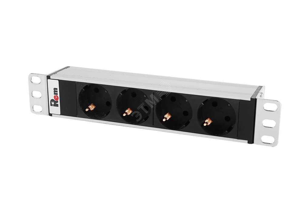 Блок розеток Rem-10 без шнура 4 Sсhuko вход IEC 60320 C14 10A 10'