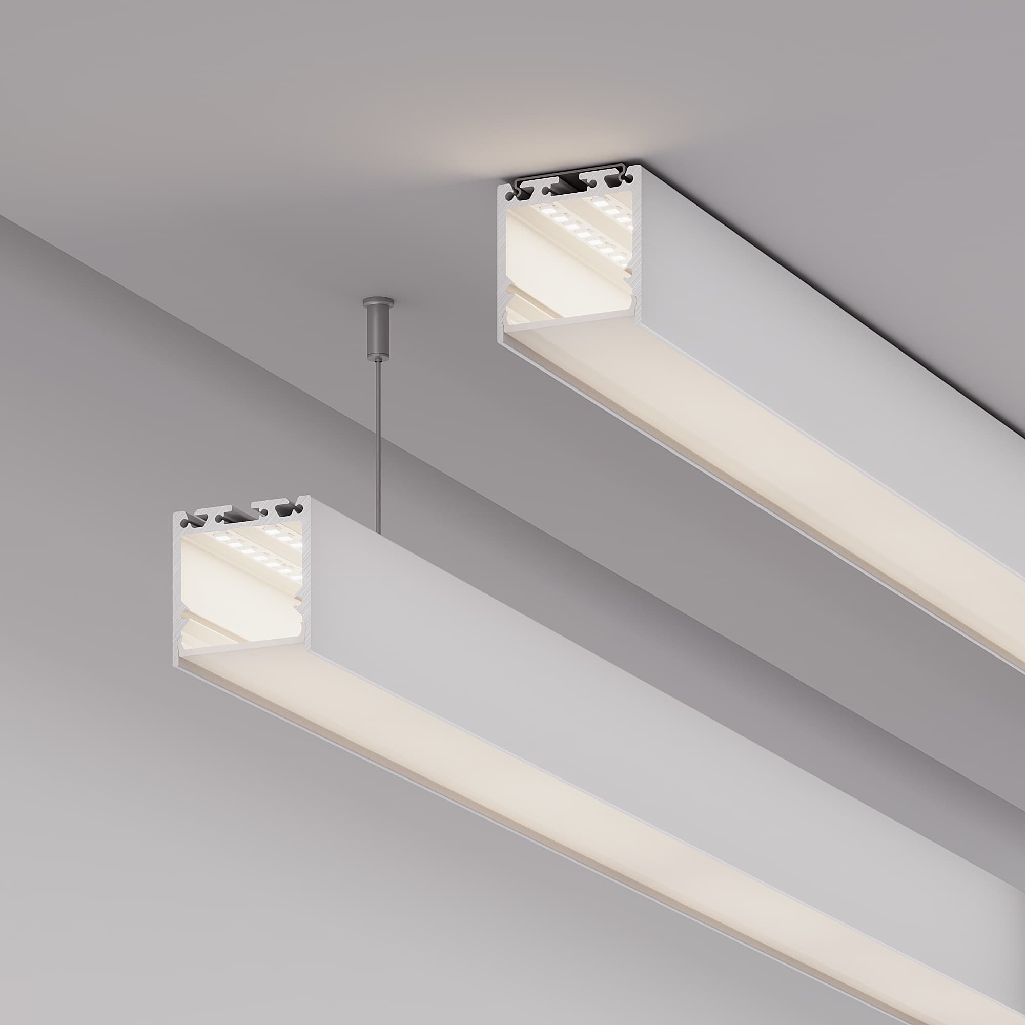 Профиль с экраном SL-LINE-3535-2500 WHITE+OPAL ( Алюминий)