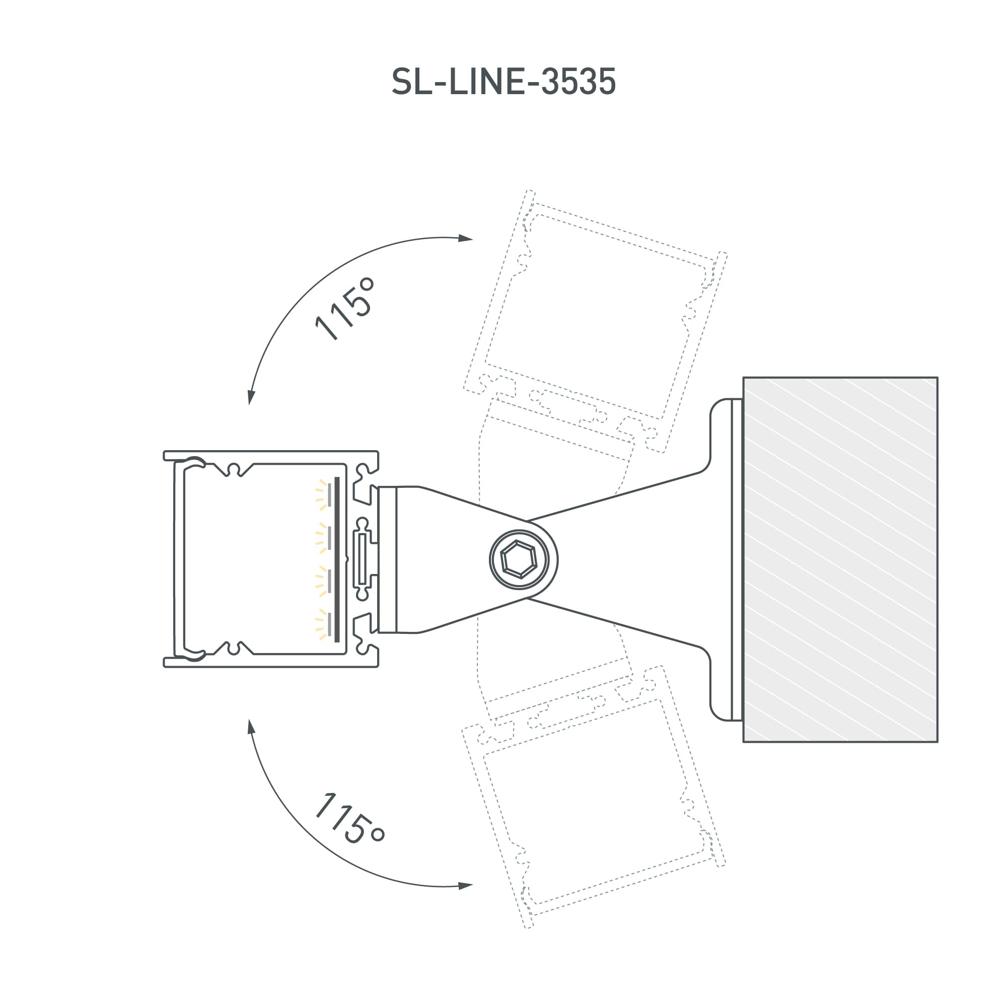 Профиль с экраном SL-LINE-3535-2500 WHITE+OPAL ( Алюминий)