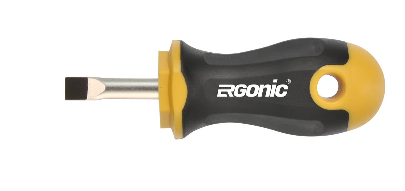 Отвертка плоская Ergonic Stubby SL5,5х1,0х25