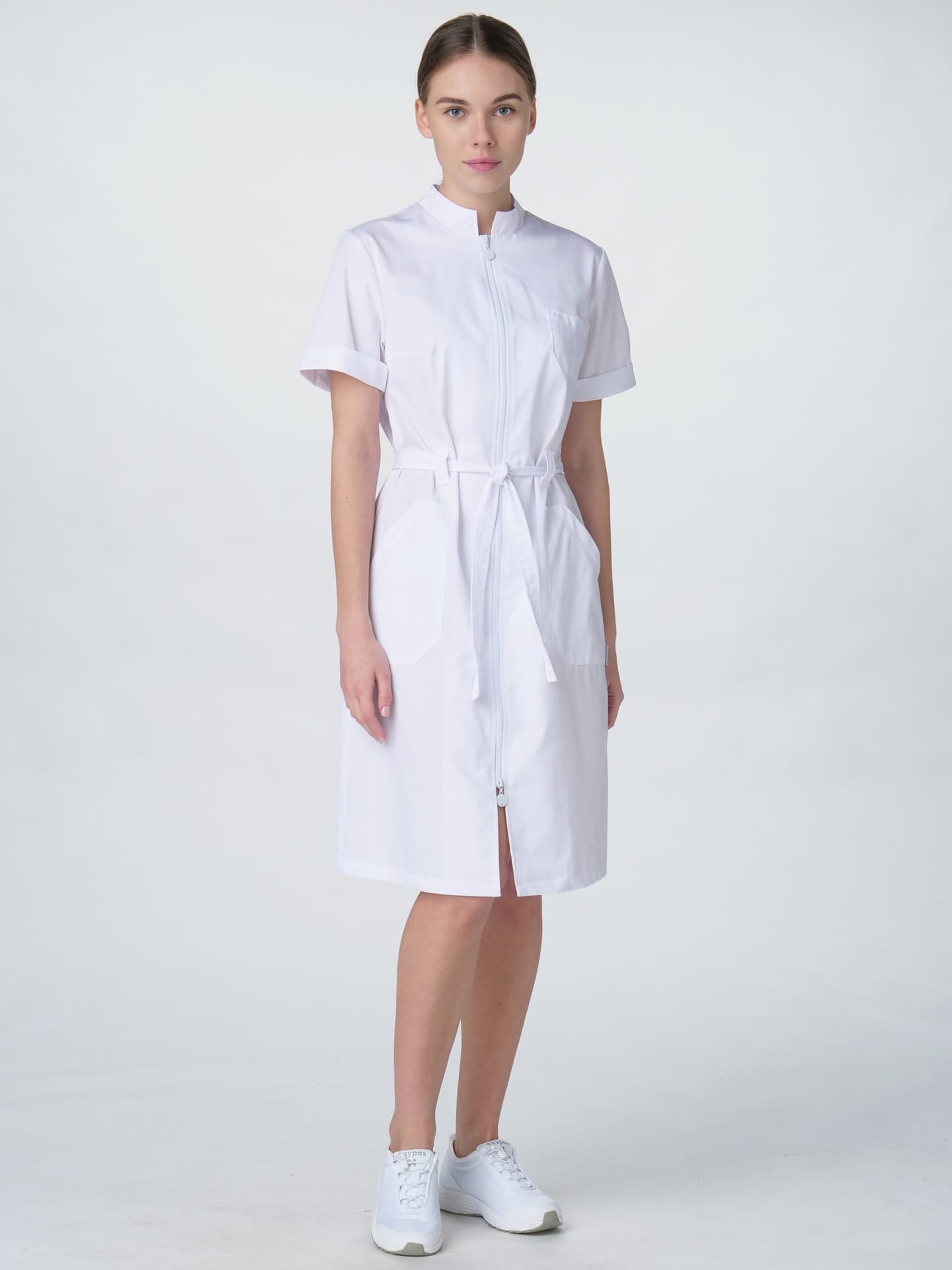 Халат женский Сансара-005 (тк.Смесовая,160) MedLine, белый,52-54,158-164
