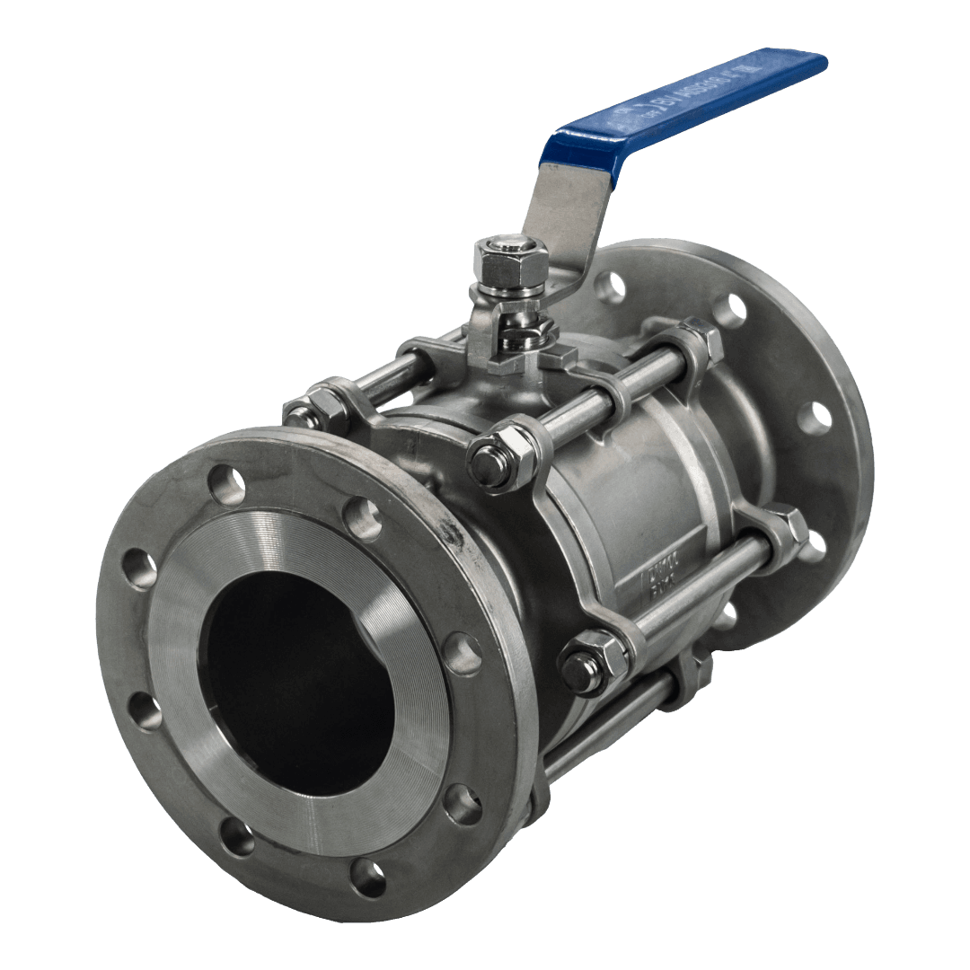 Кран шаровый фланцевый трехсоставной нержавеющий (3PC), AISI316 DN 100 (4'), (CF8M), PN16