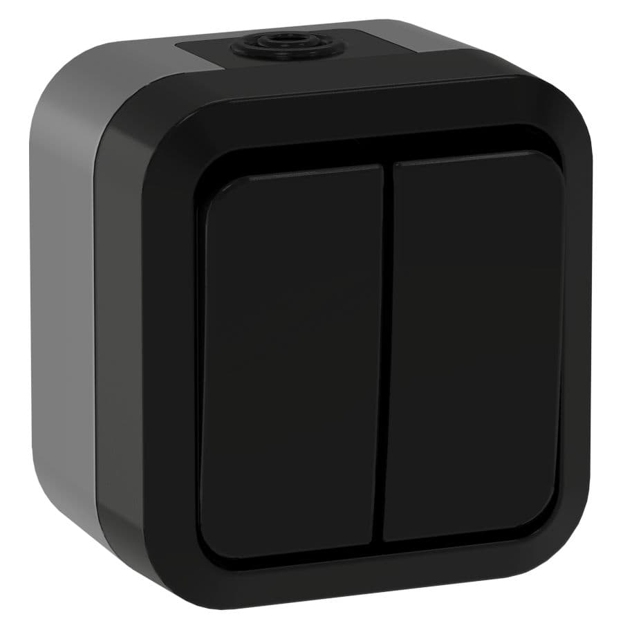 TORS Выключатель двухклавишный проходной 10А IP55 TS125 графит IEK