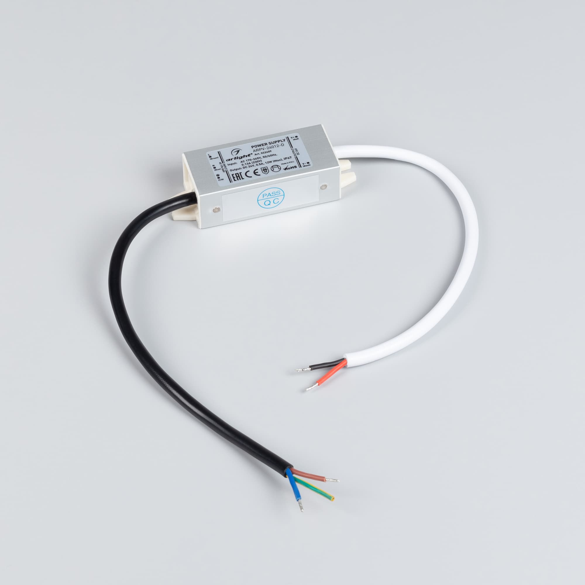 Блок питания ARPV-24012-D (24V, 0.5A, 12W) (ARL, IP67 Металл, 3 года)