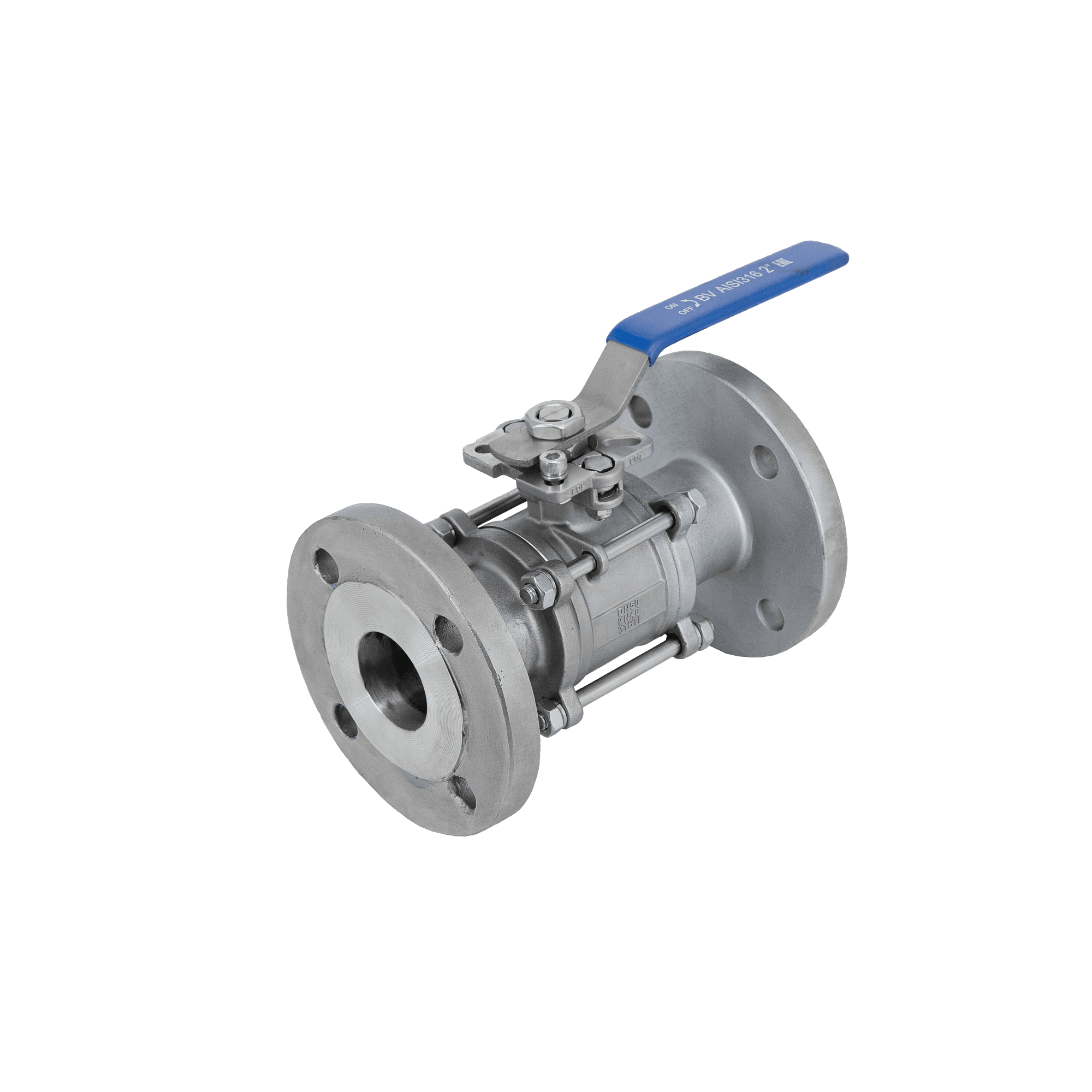 Кран шаровый фланцевый под привод нержавеющий (3PC), AISI316TI DN50 (2'), PN40