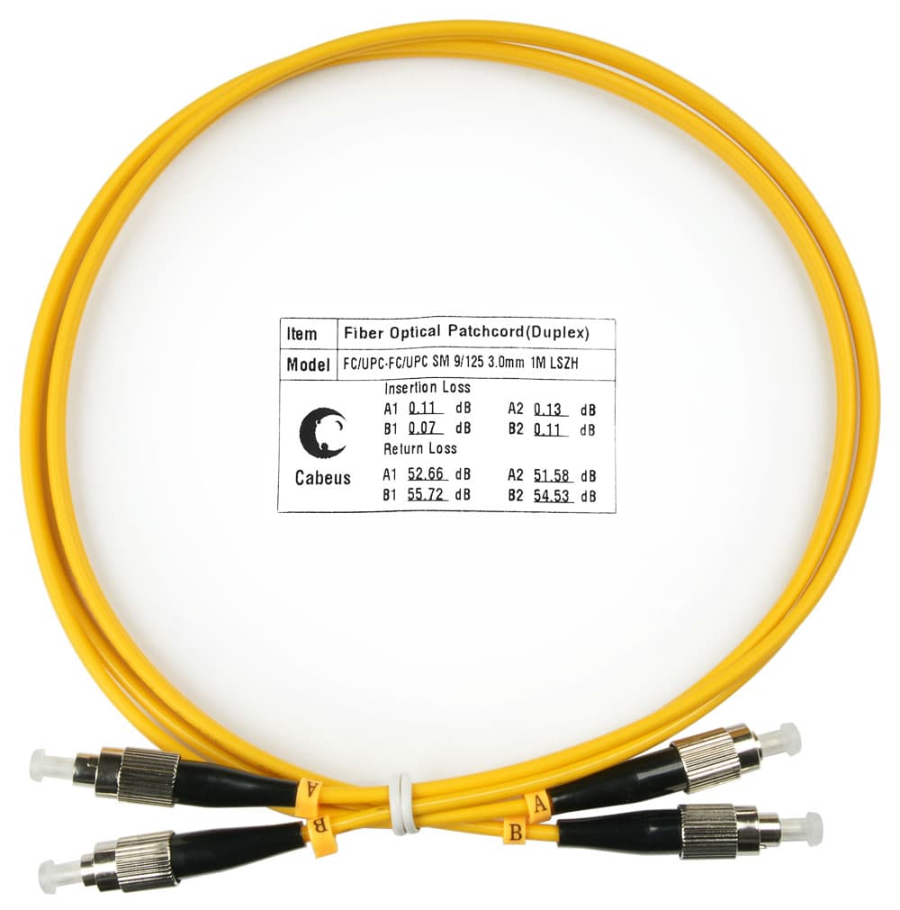 Патч-корд оптический duplex 1м FC-FC 9/125 sm LSZH