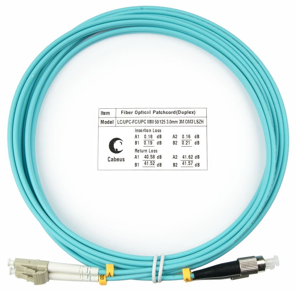 Патч-корд оптический duplex 3м LC-FC 50/125MM OM3 LSZH