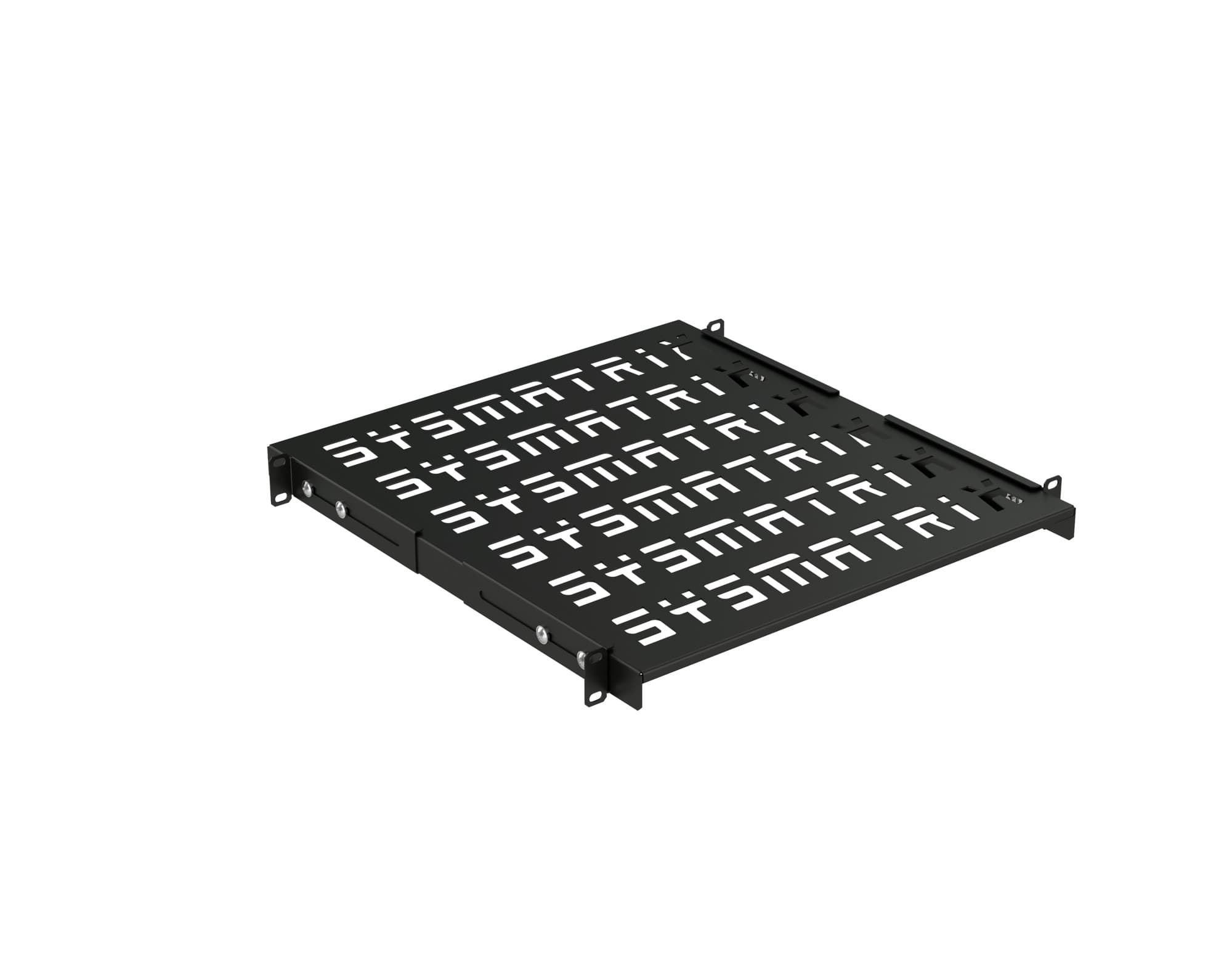 Полка SMART универсальная 19'' перфорированная. площадка 500 мм (регулировка направляющих от 420 мм до 580 мм) для напольных и настенных шкафов. цвет черный (RAL 9004)