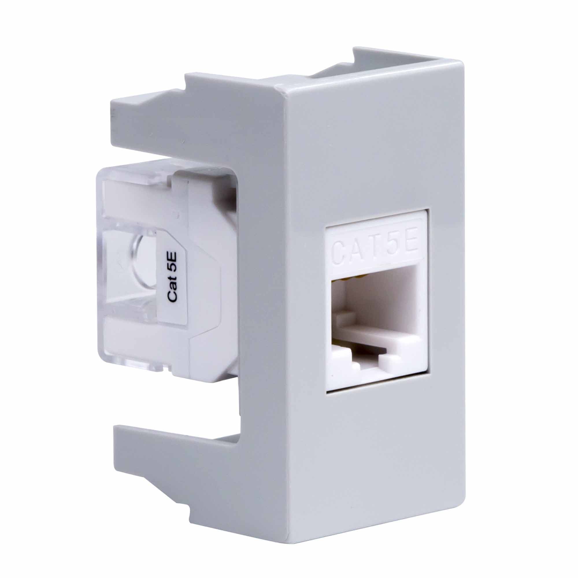 Розетка RJ-45 кат.5E, ЭУИ Вива (Viva),1 мод.,сер