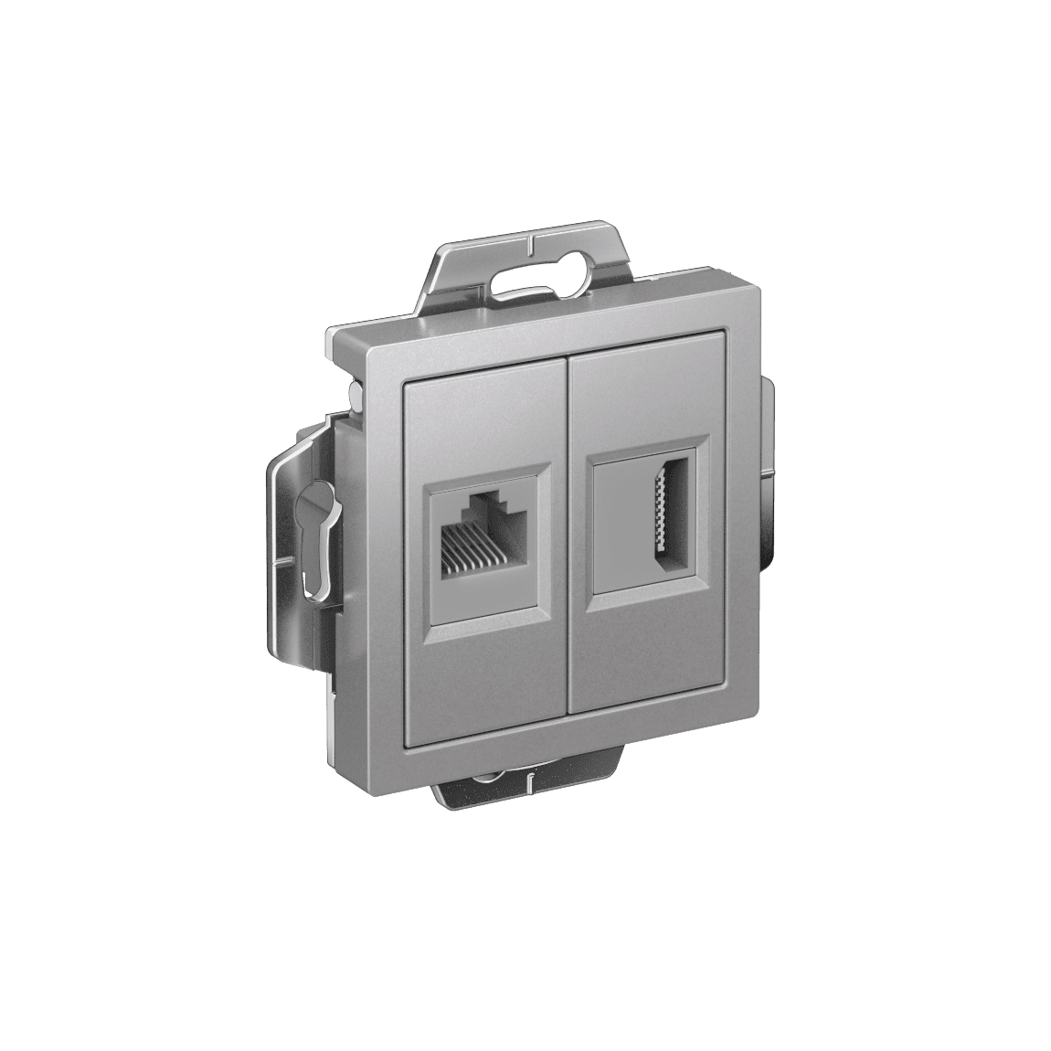 ATLASDESIGN РОЗЕТКА двойная HDMI+RJ45, кат.5Е, механизм, АЛЮМИНИЙ
