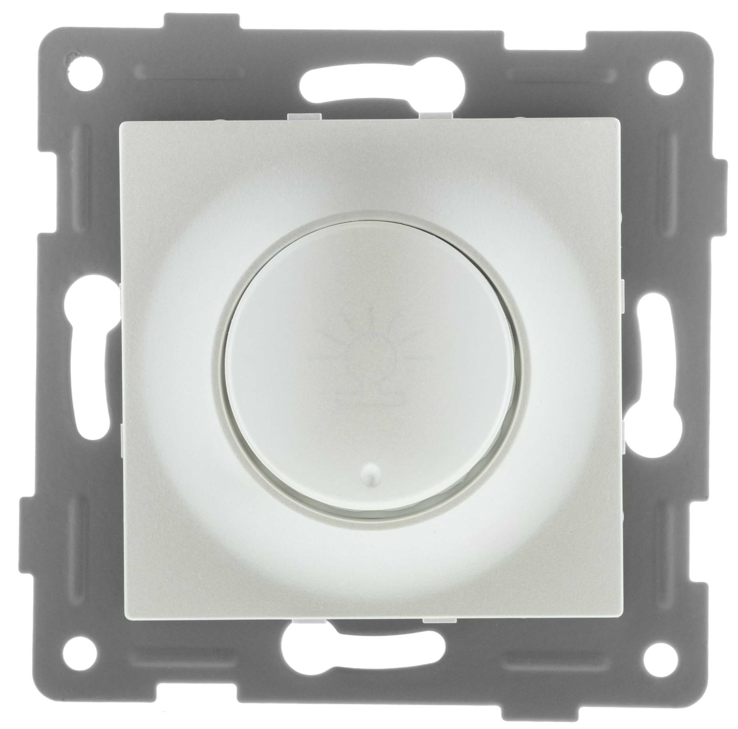 Диммер Ugra, 500 W, механизм, с накладкой и воротком, жемчуг